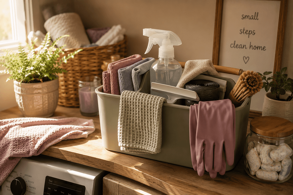 Budget-Friendly Home Essentials cleaning caddy