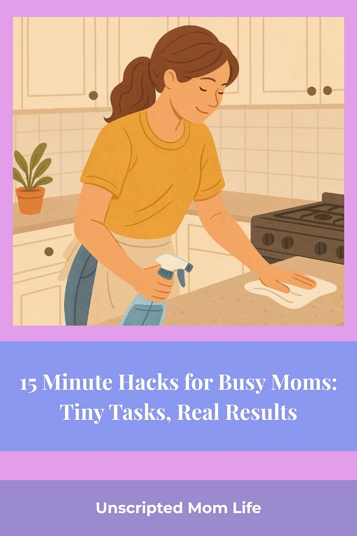 15 Minute Hacks for Busy Moms pin